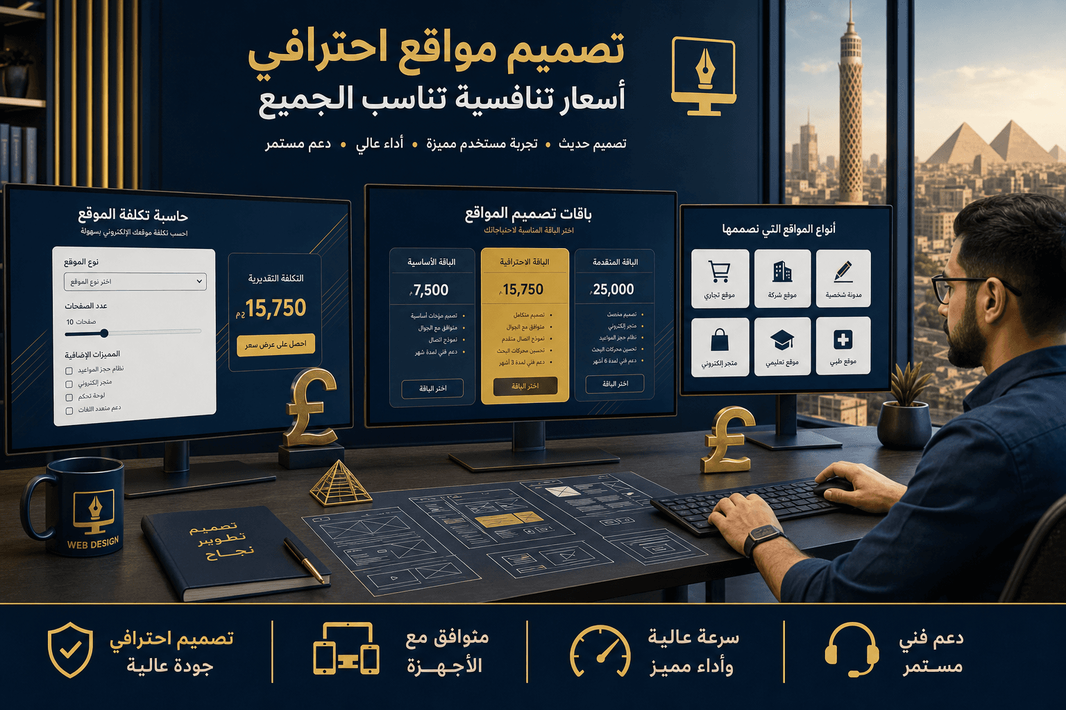 تكلفة تصميم موقع إلكتروني في مصر 2026: دليل شامل للأسعار والعوامل المؤثرة