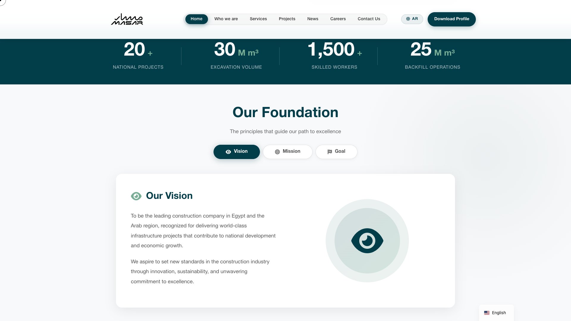 Masar Infrastructure Company Website - 2