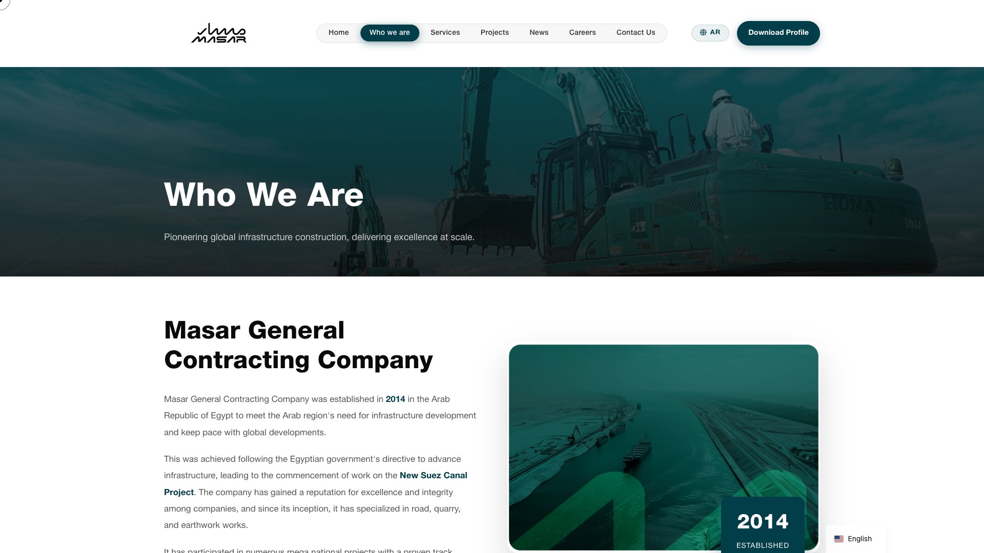 Masar Infrastructure Company Website - 3