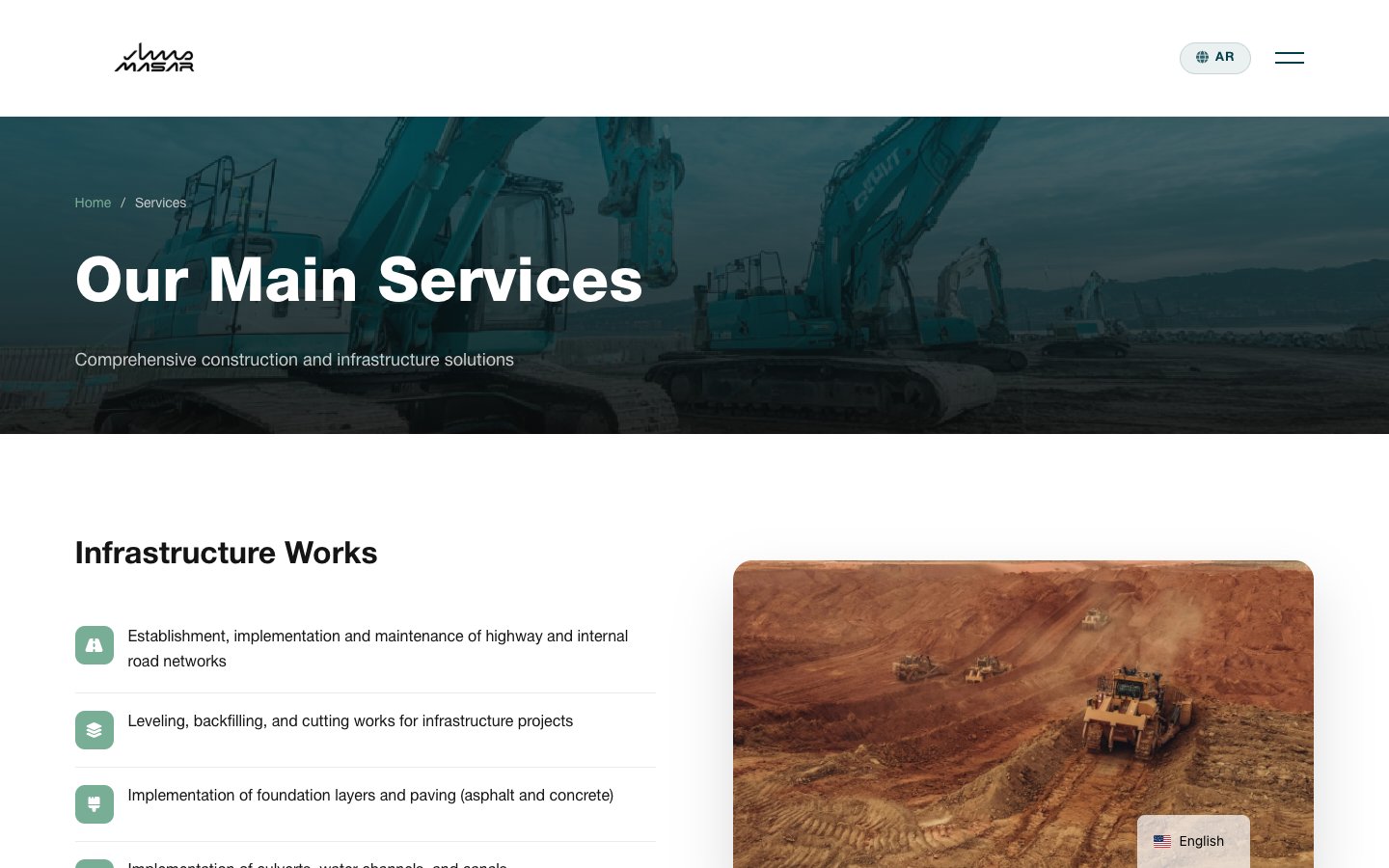 Masar Infrastructure Company Website - 4